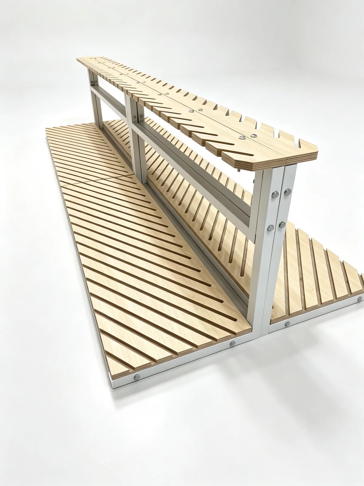 Steel-Wood Slanted Tile Display Rack 5